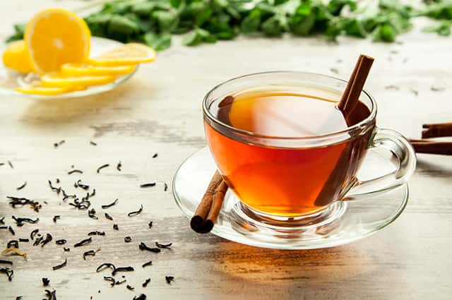 Cinnaom bar put in to a plain tea