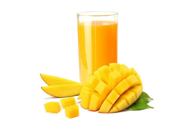 A Cup of Mango Juice and few cubes of Mango